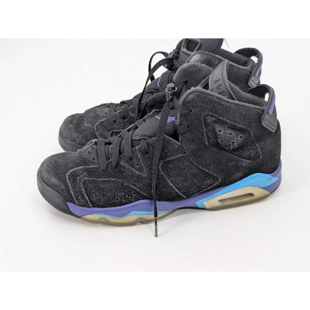Nike Air Jordan 6 Retro Aqua Size 7 Y Boys Basketball Sneakers Fair Condition